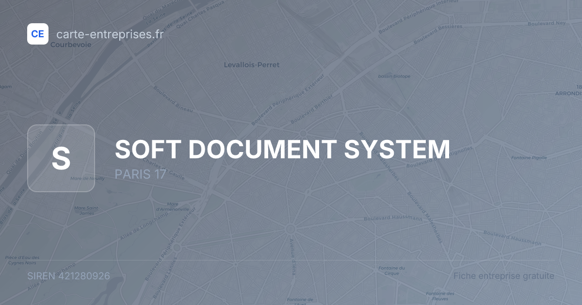 SOFT DOCUMENT SYSTEM — 421280926 — fiche entreprise
