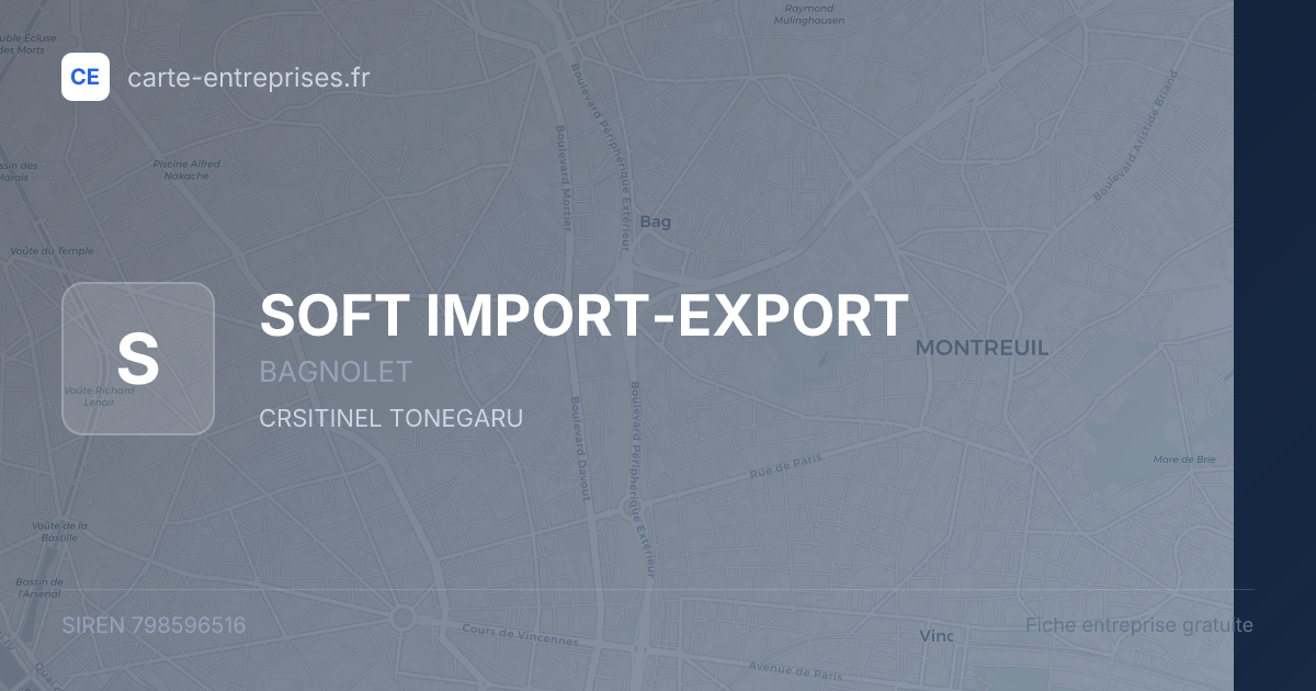 SOFT IMPORT-EXPORT — 798596516 — fiche entreprise