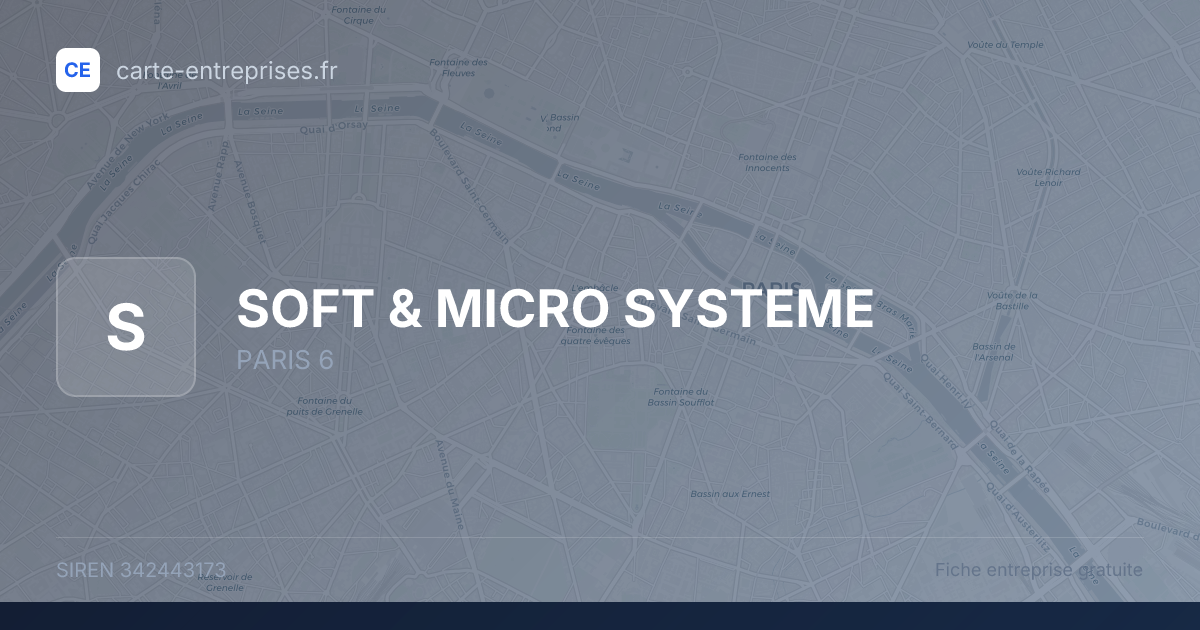SOFT & MICRO SYSTEME — 342443173 — fiche entreprise