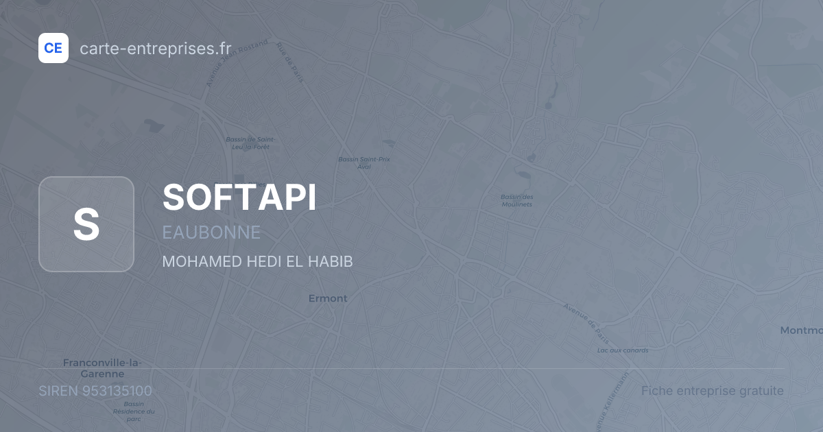 SOFTAPI — 953135100 — fiche entreprise