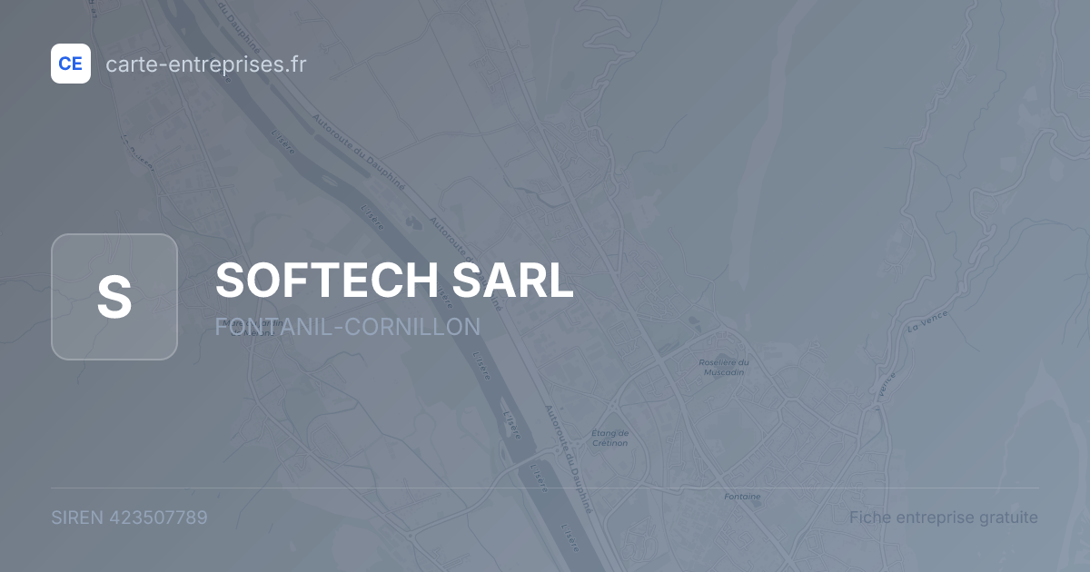 SOFTECH SARL — 423507789 — fiche entreprise
