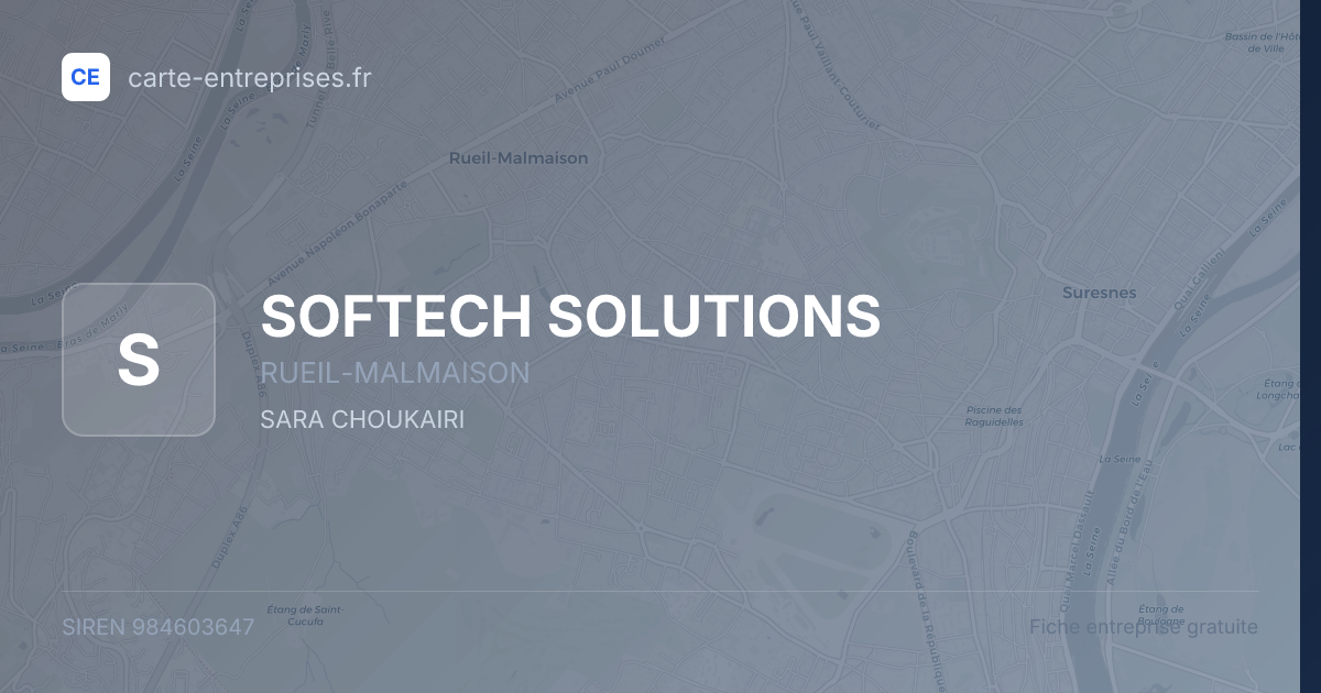 SOFTECH SOLUTIONS — 984603647 — fiche entreprise