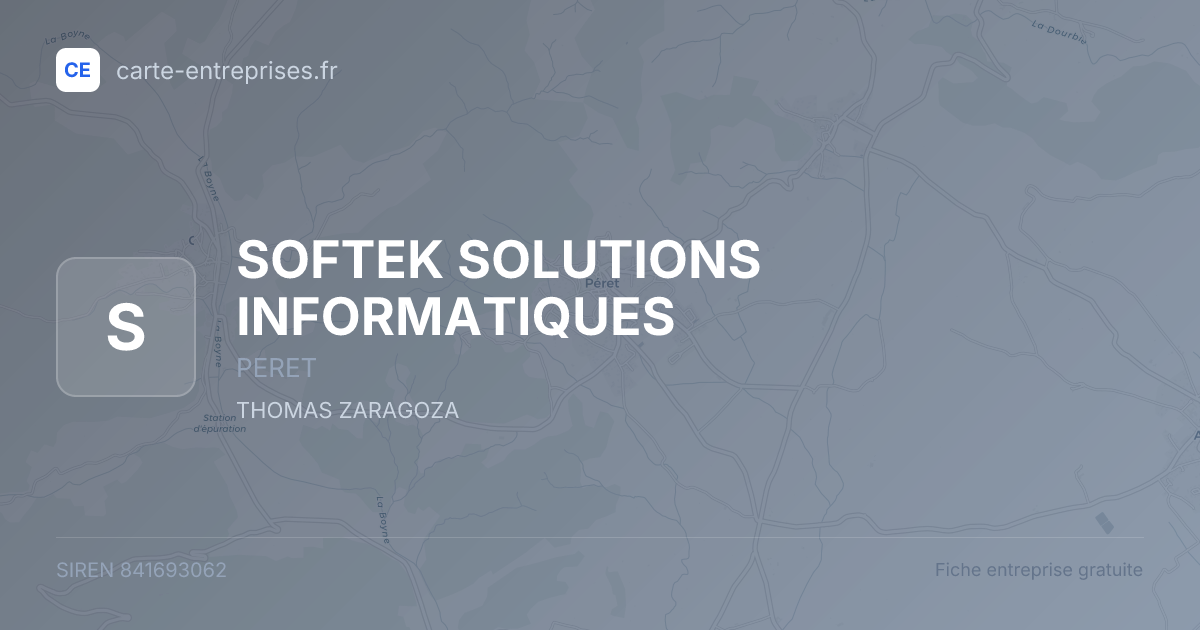 SOFTEK SOLUTIONS INFORMATIQUES — 841693062 — fiche entreprise