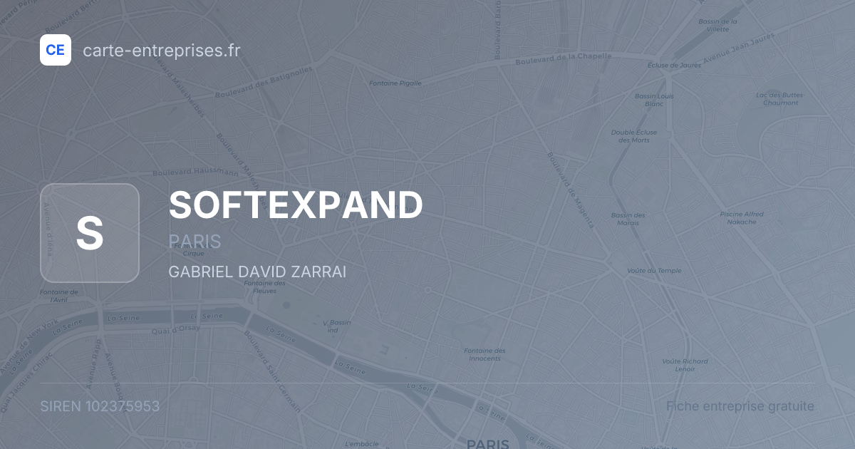 SOFTEXPAND — 102375953 — fiche entreprise
