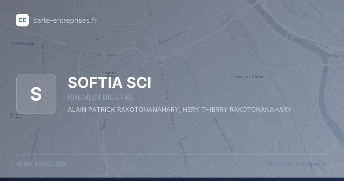 SOFTIA SCI — 499329100 — fiche entreprise