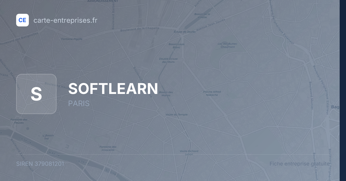 SOFTLEARN — 379081201 — fiche entreprise