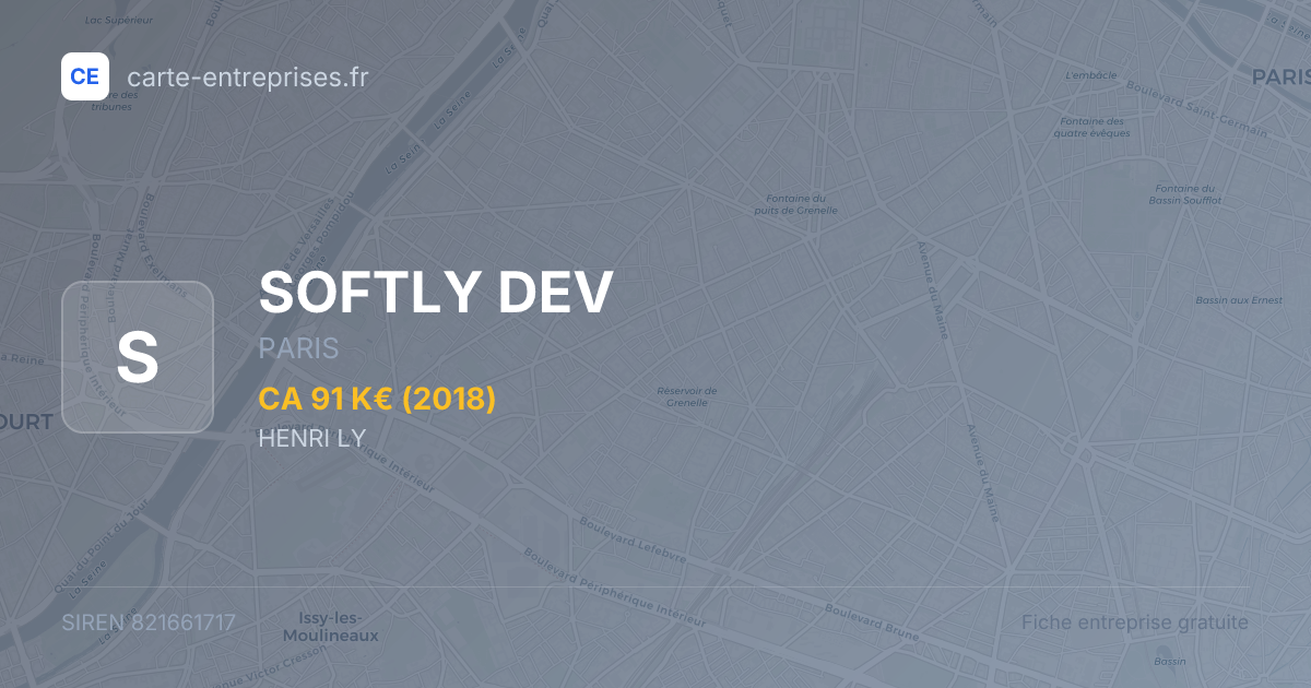 SOFTLY DEV — 821661717 — fiche entreprise