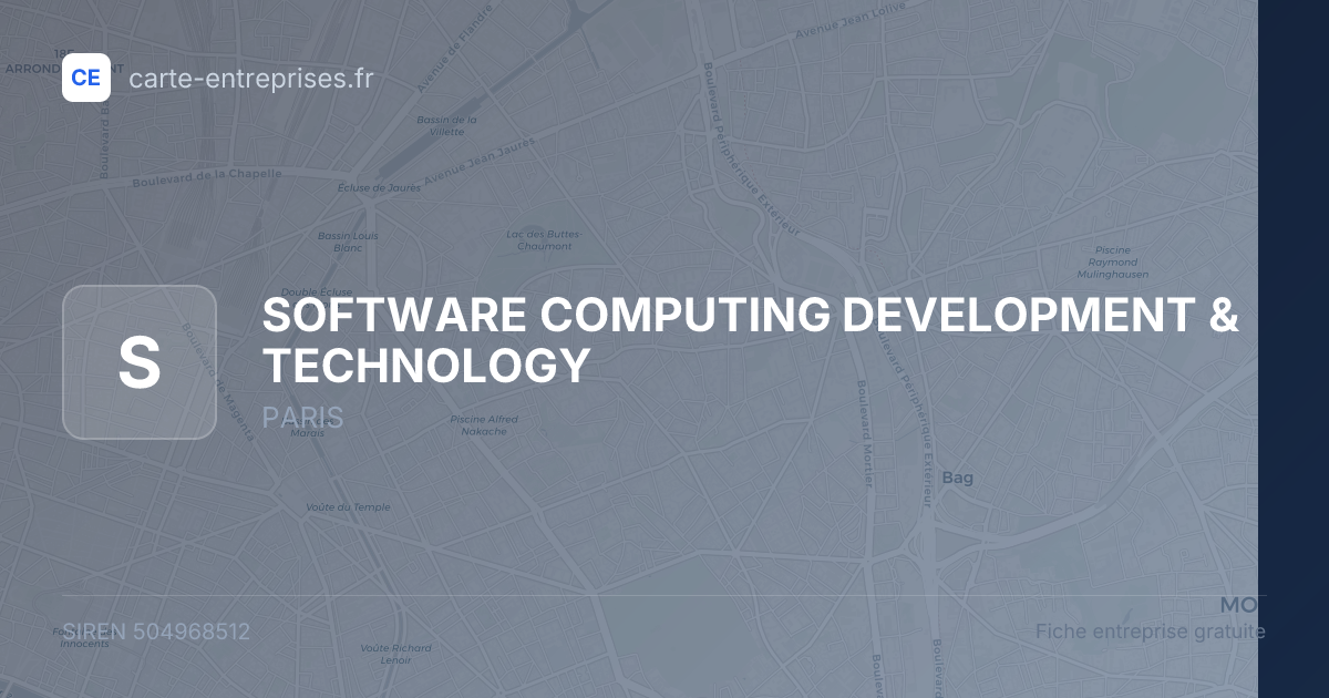SOFTWARE COMPUTING DEVELOPMENT & TECHNOLOGY — 504968512 — fiche entreprise