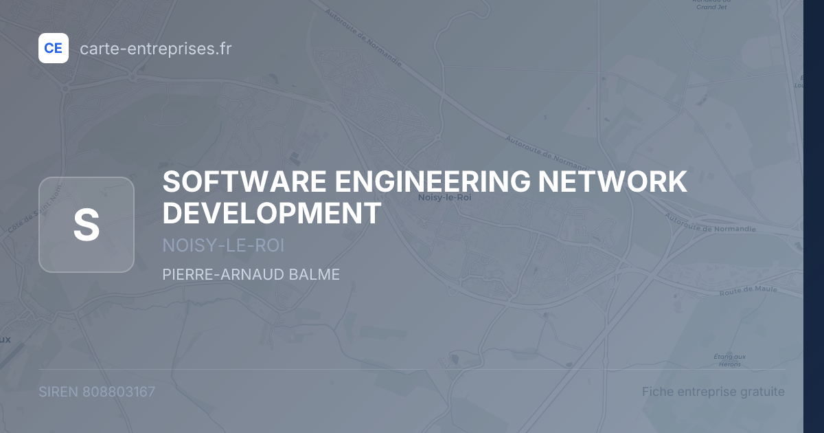 SOFTWARE ENGINEERING NETWORK DEVELOPMENT — 808803167 — fiche entreprise