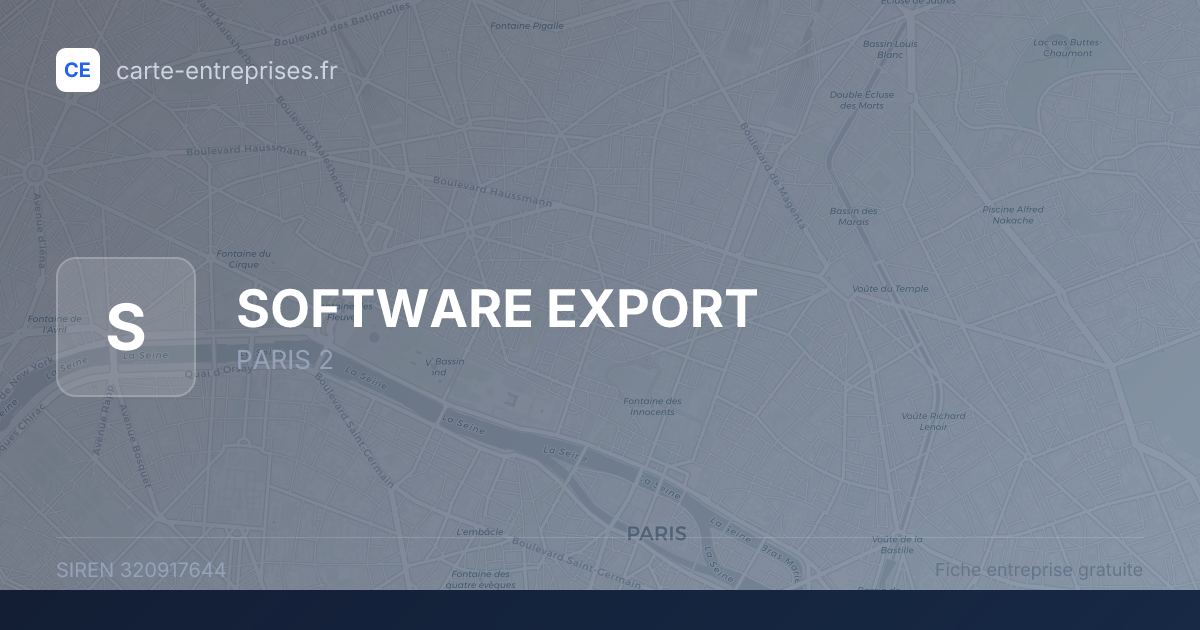 SOFTWARE EXPORT — 320917644 — fiche entreprise
