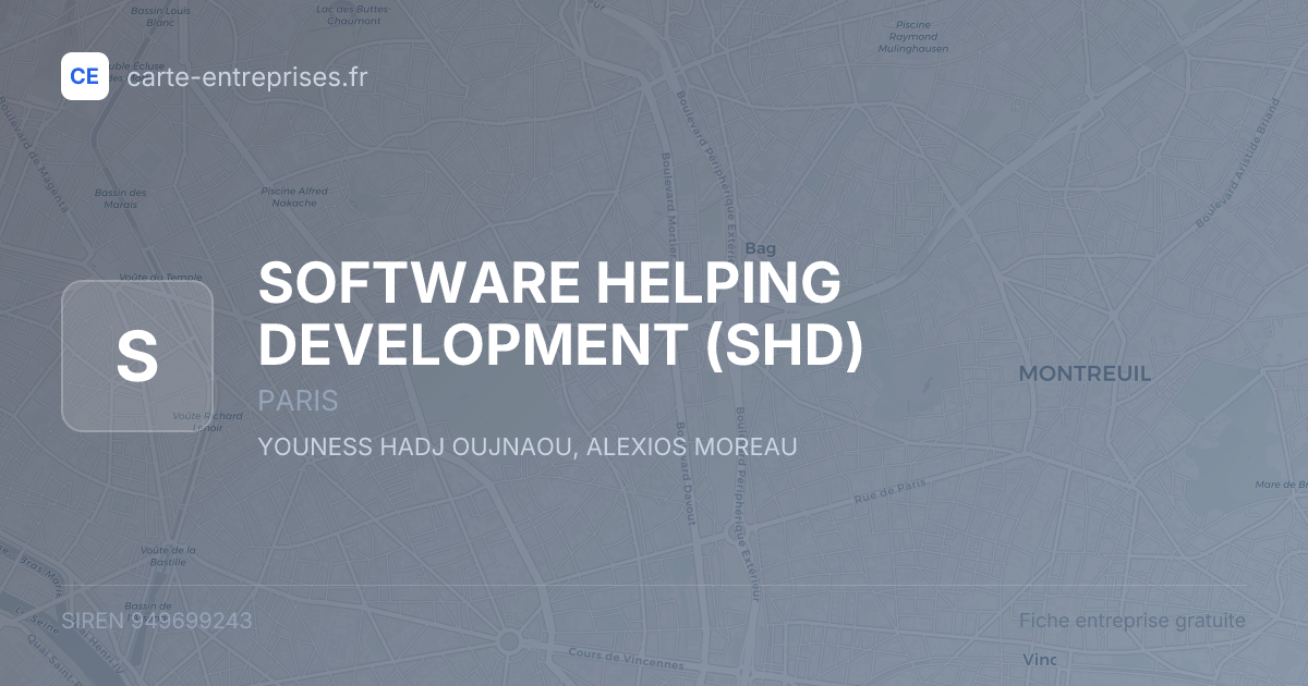 SOFTWARE HELPING DEVELOPMENT (SHD) — 949699243 — fiche entreprise