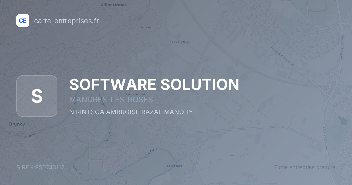 SOFTWARE SOLUTION — 950743112 — fiche entreprise
