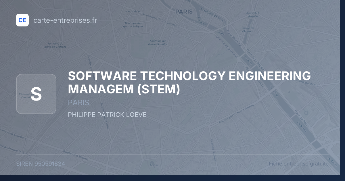 SOFTWARE TECHNOLOGY ENGINEERING MANAGEM (STEM) — 950591834 — fiche entreprise