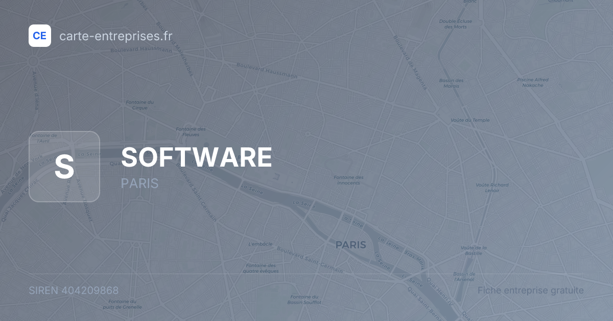 SOFTWARE — 404209868 — fiche entreprise