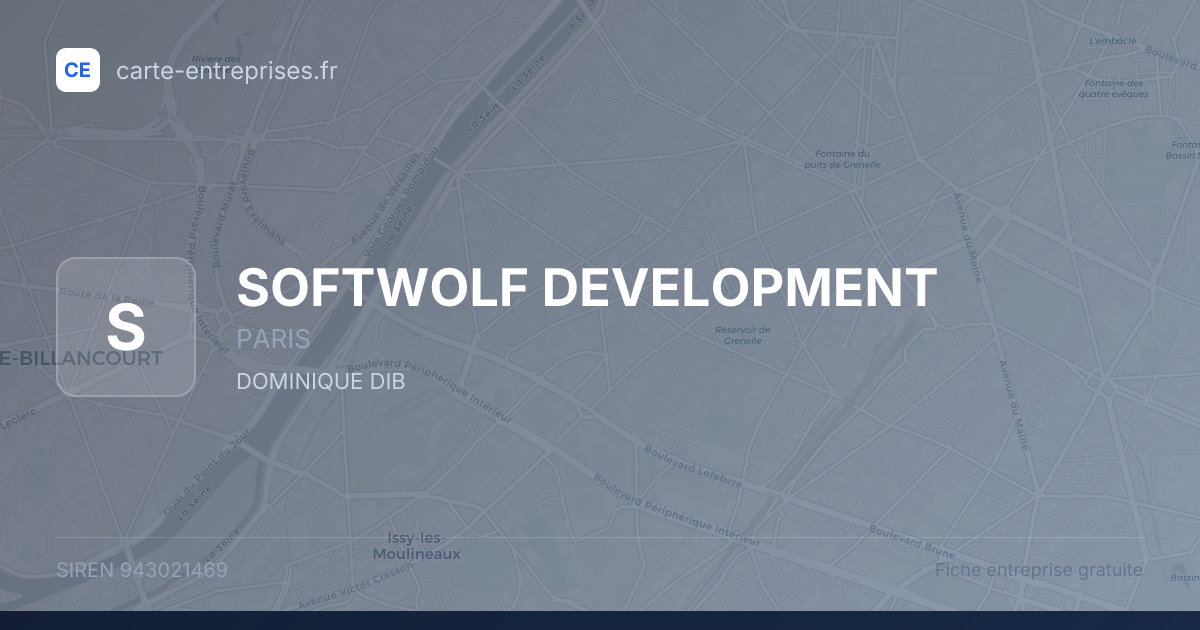 SOFTWOLF DEVELOPMENT — 943021469 — fiche entreprise