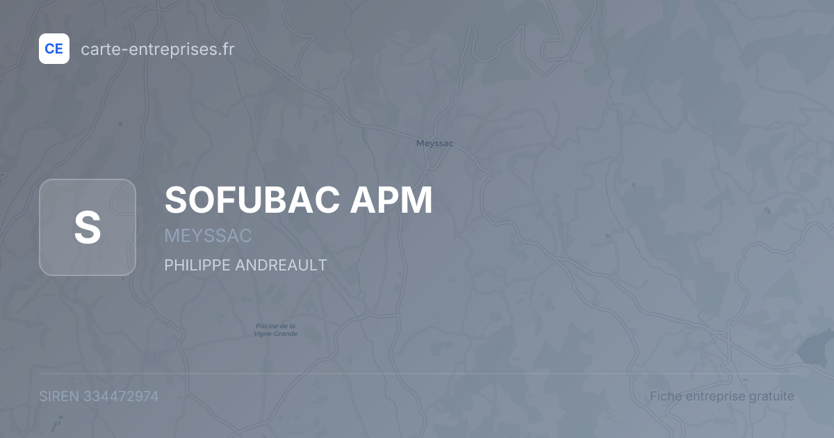 SOFUBAC APM — 334472974 — fiche entreprise