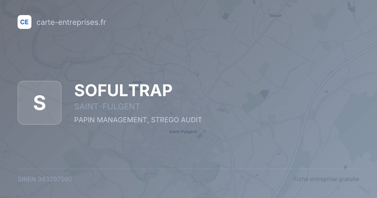 SOFULTRAP — 343297560 — fiche entreprise