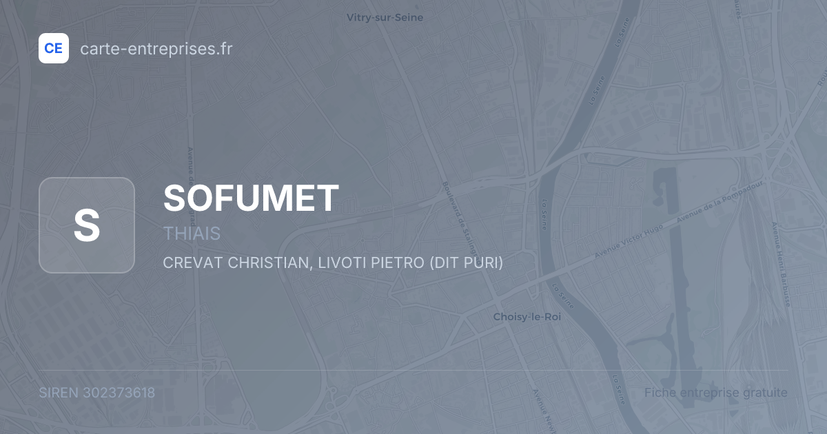 SOFUMET — 302373618 — fiche entreprise
