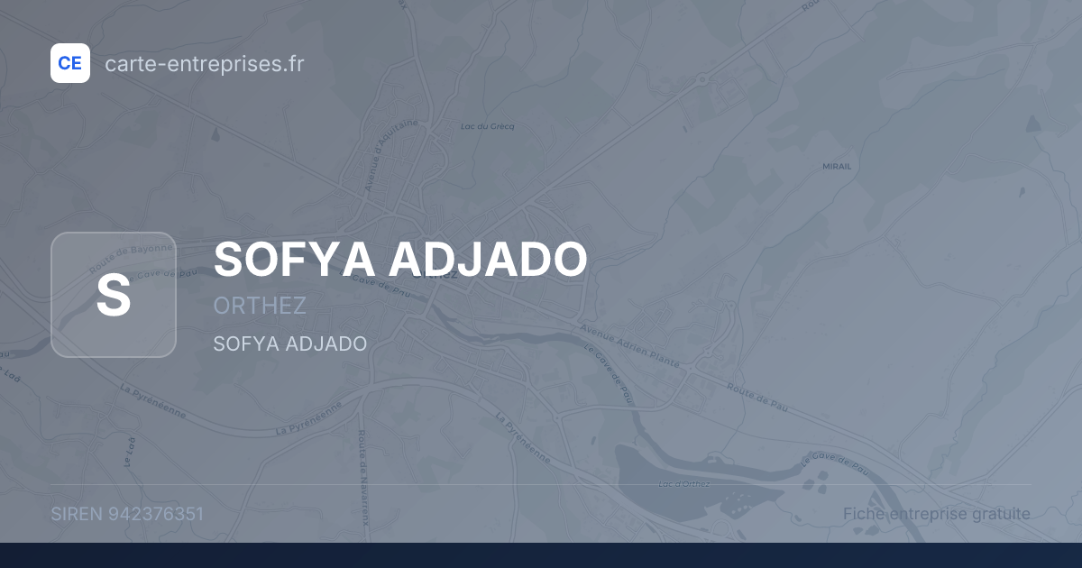 SOFYA ADJADO — 942376351 — fiche entreprise