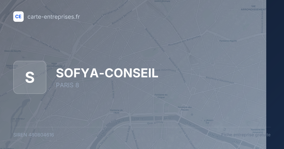 SOFYA-CONSEIL — 480804616 — fiche entreprise