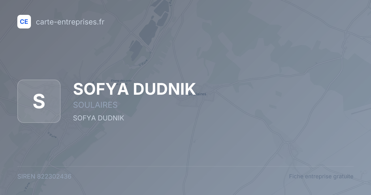 SOFYA DUDNIK — 822302436 — fiche entreprise