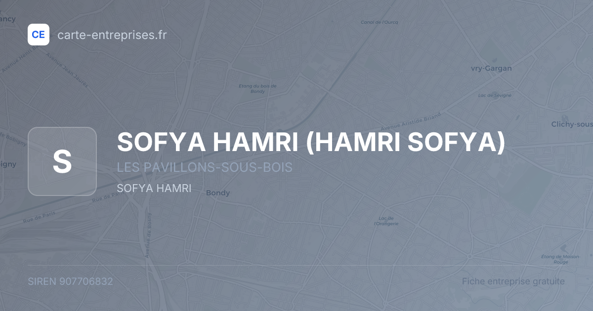 SOFYA HAMRI (HAMRI SOFYA) — 907706832 — fiche entreprise