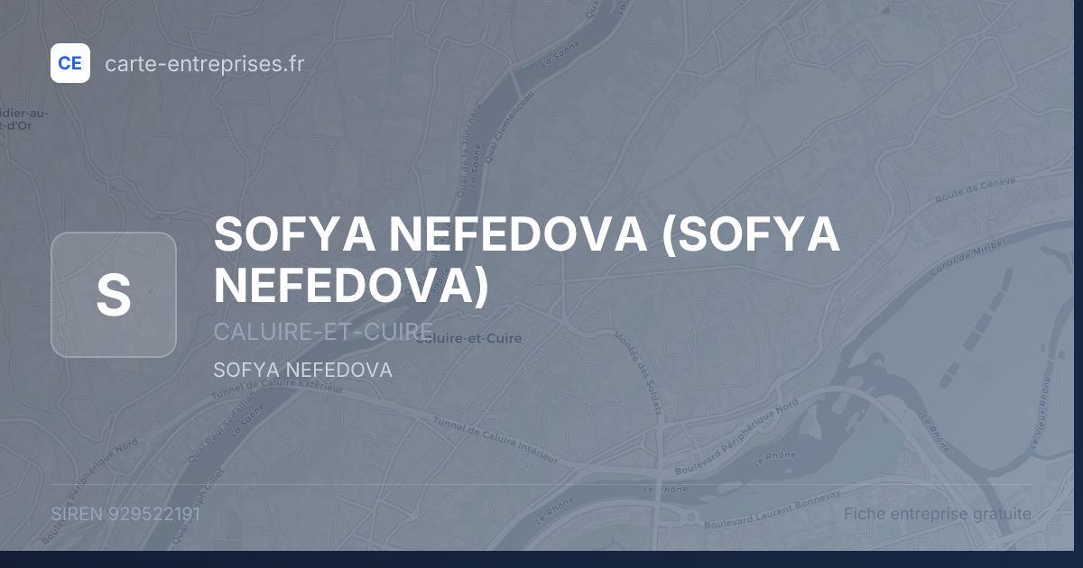 SOFYA NEFEDOVA — 929522191 — fiche entreprise
