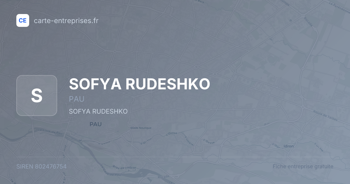 SOFYA RUDESHKO — 802476754 — fiche entreprise