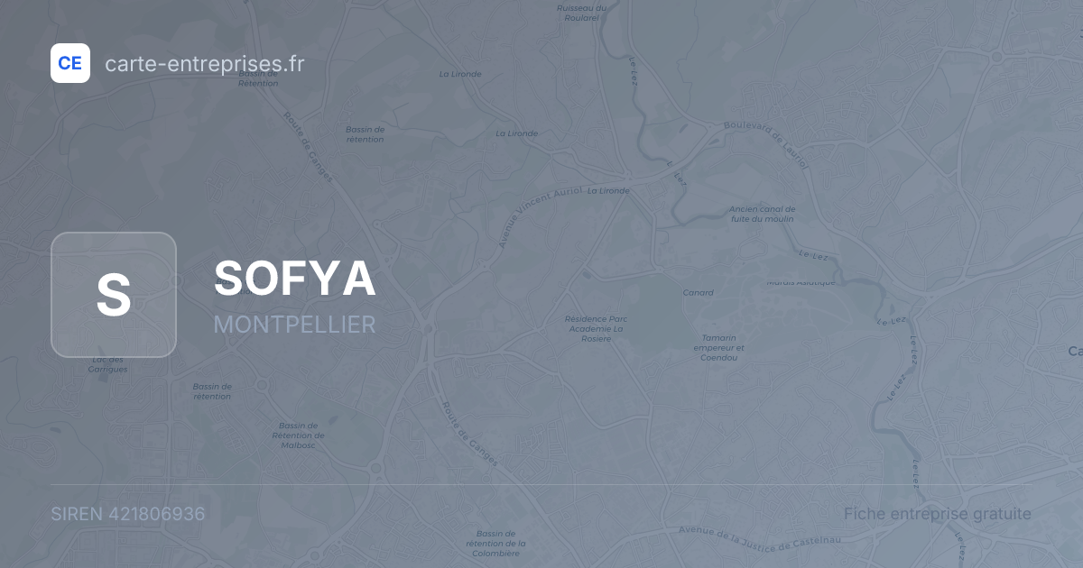 SOFYA — 421806936 — fiche entreprise