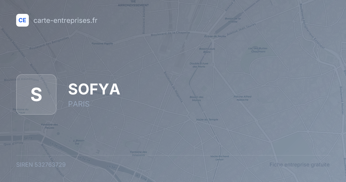 SOFYA — 532763729 — fiche entreprise