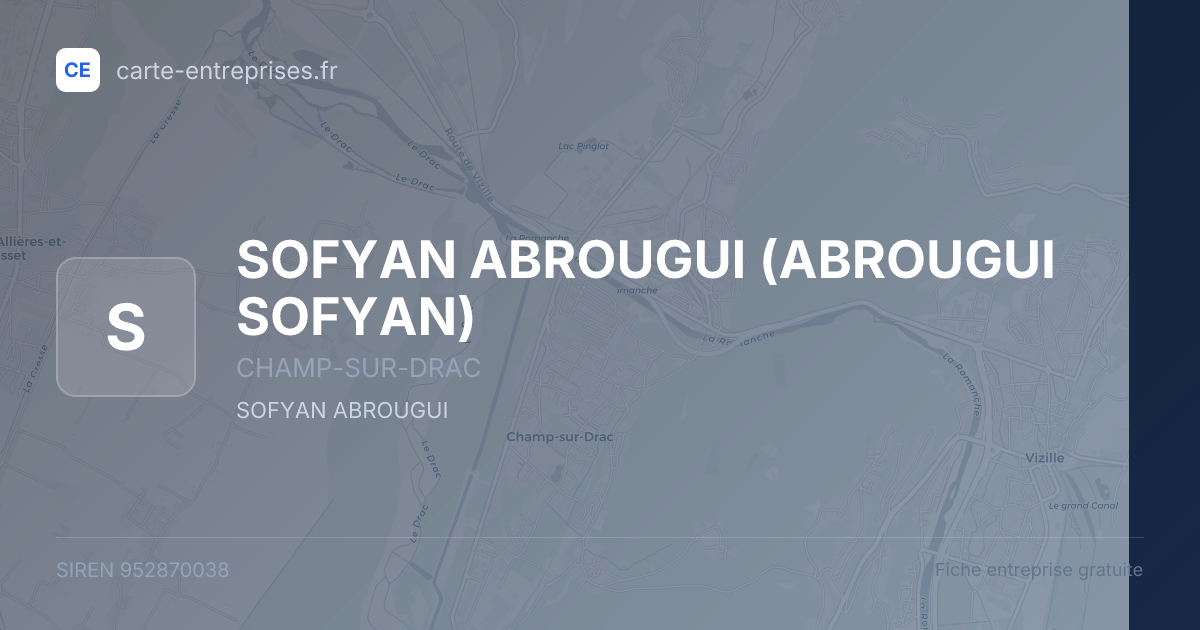 SOFYAN ABROUGUI (ABROUGUI SOFYAN) — 952870038 — fiche entreprise