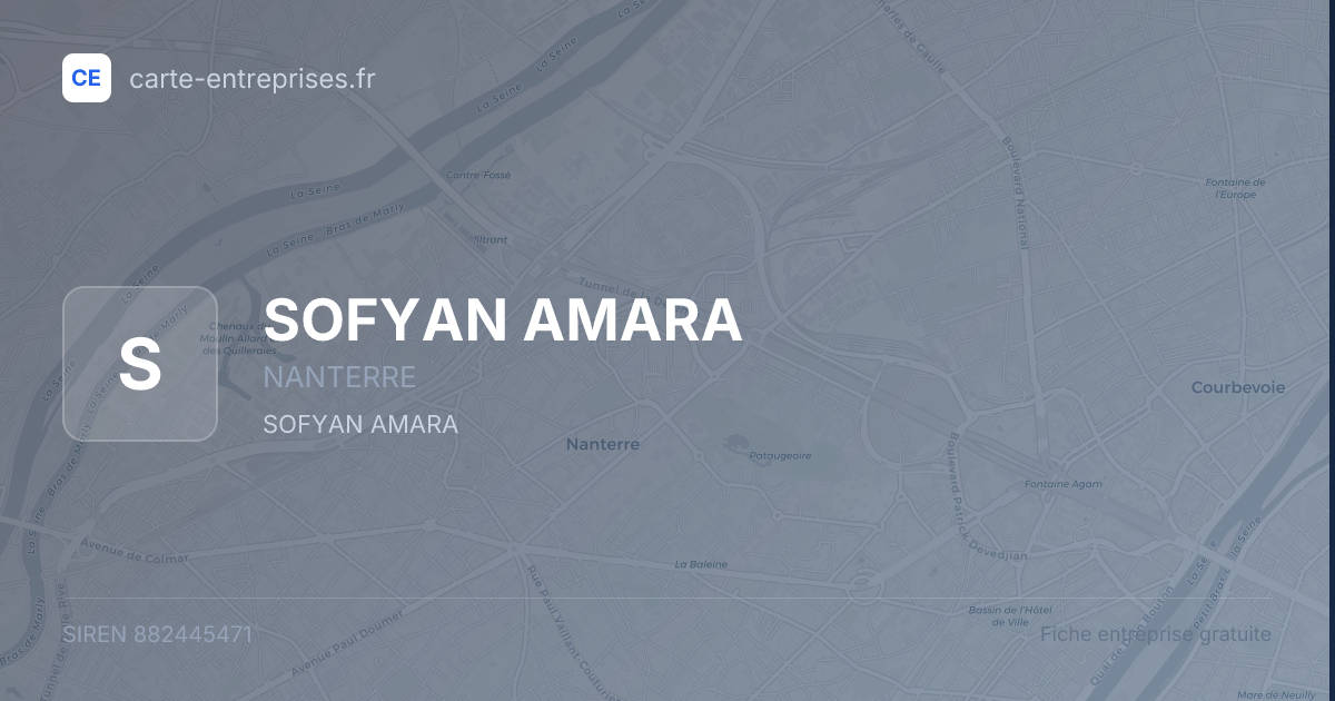 SOFYAN AMARA — 882445471 — fiche entreprise