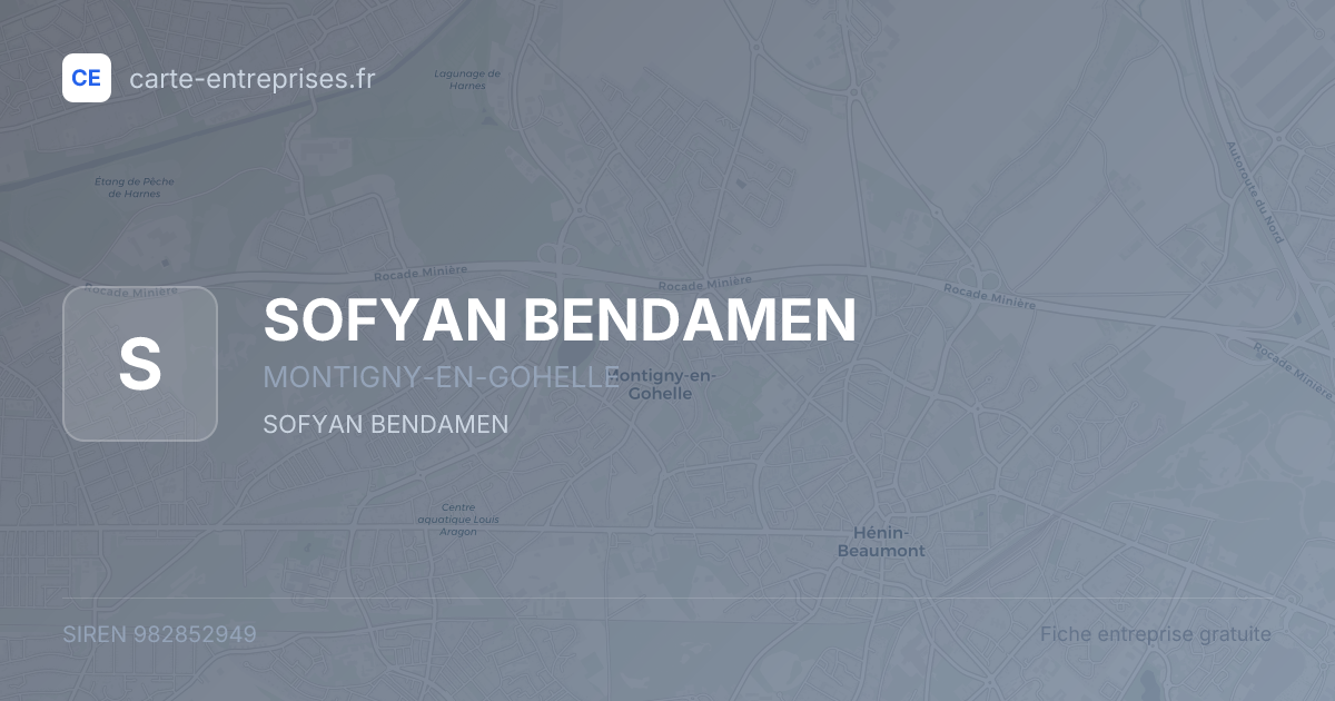 SOFYAN BENDAMEN — 982852949 — fiche entreprise