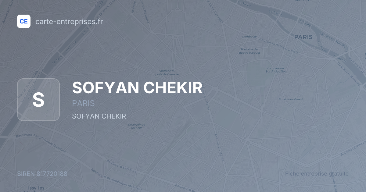 SOFYAN CHEKIR — 817720188 — fiche entreprise