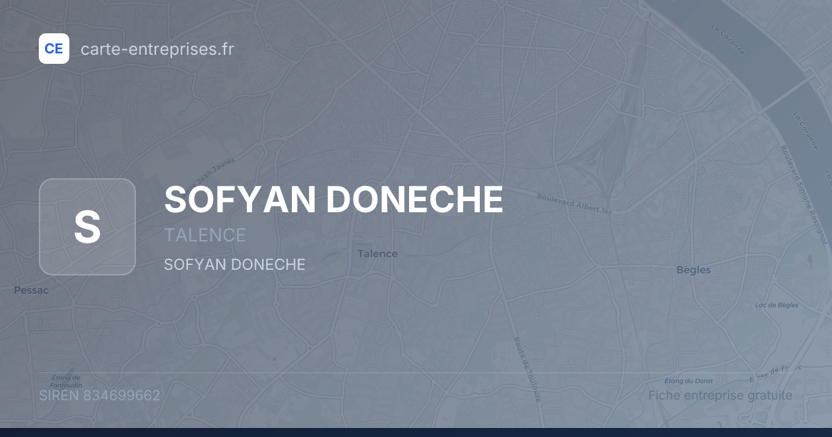 SOFYAN DONECHE — 834699662 — fiche entreprise