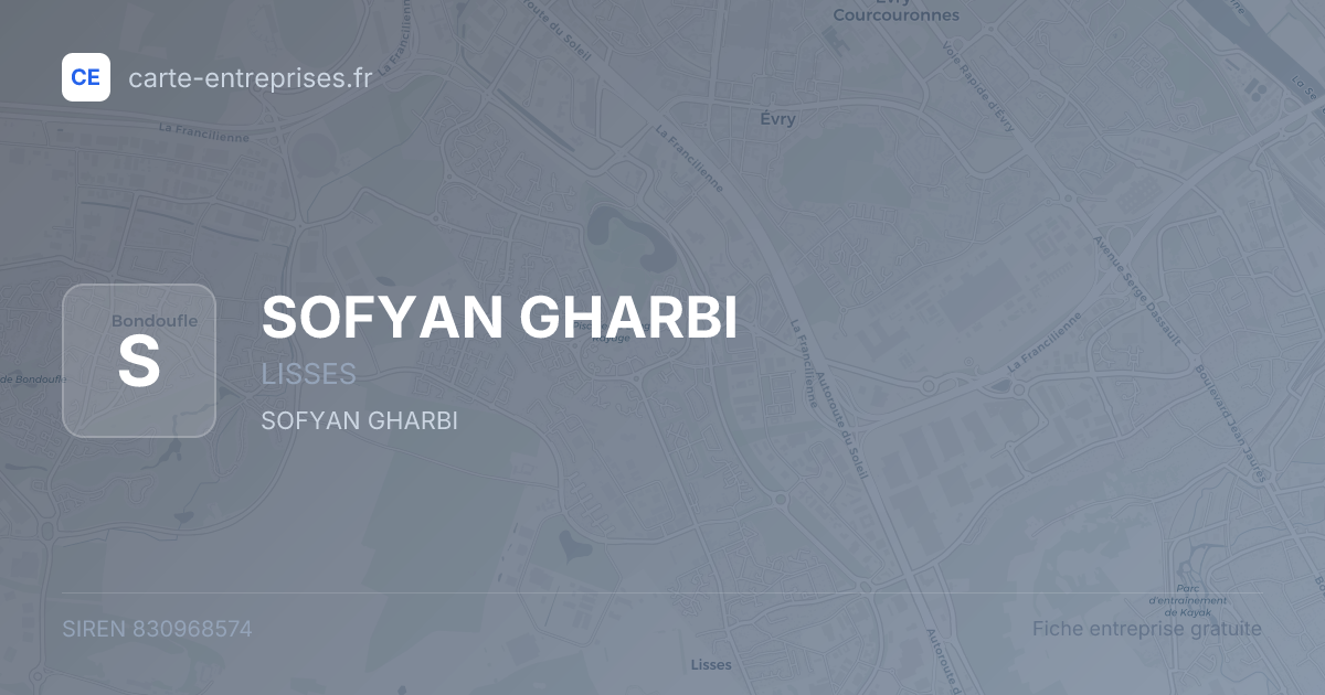 SOFYAN GHARBI — 830968574 — fiche entreprise