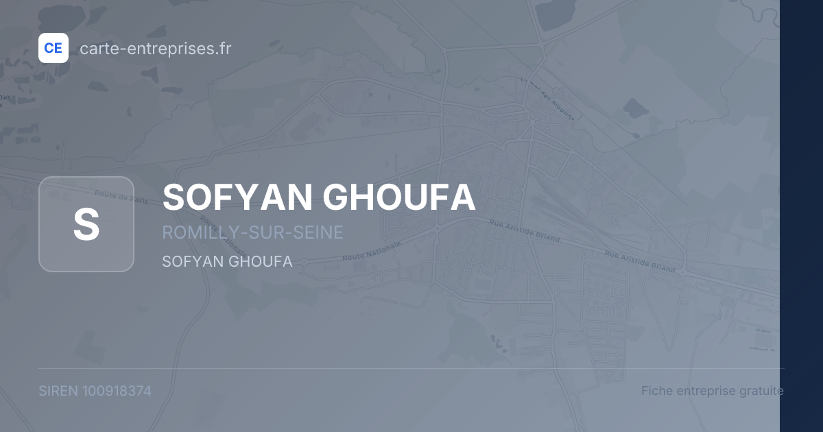SOFYAN GHOUFA — 100918374 — fiche entreprise