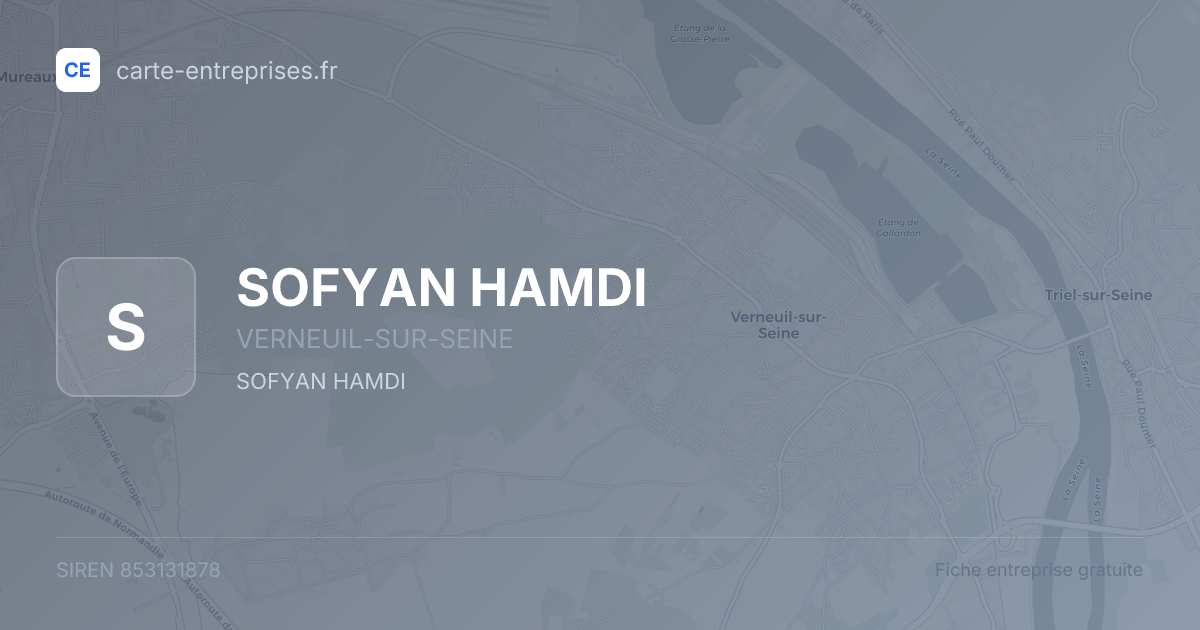 SOFYAN HAMDI — 853131878 — fiche entreprise