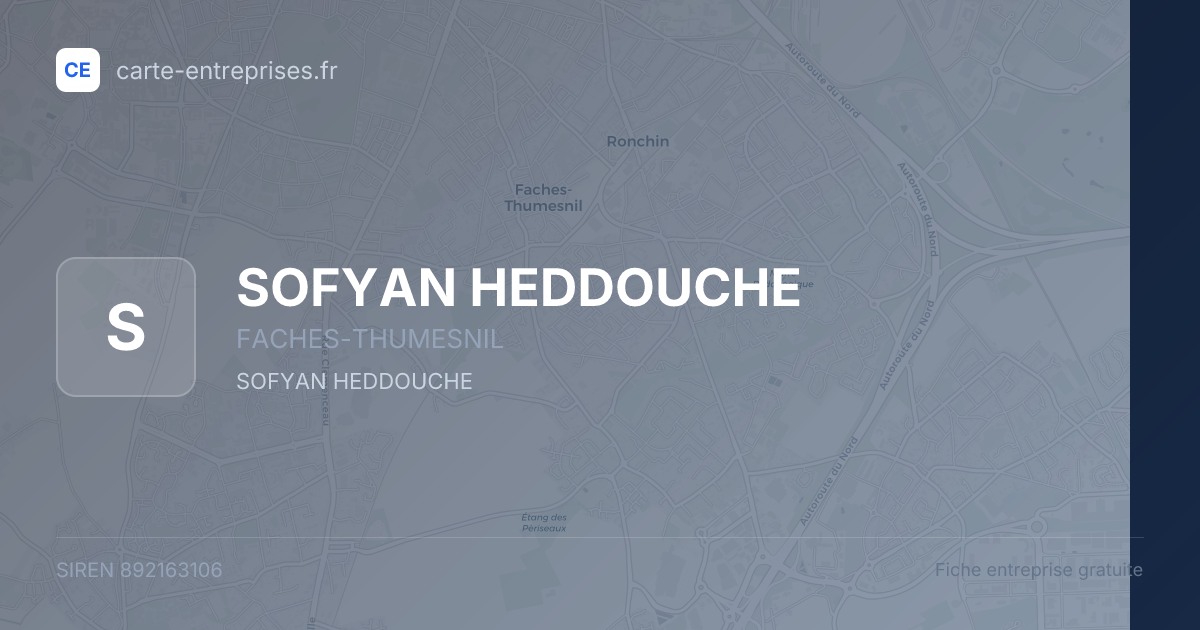 SOFYAN HEDDOUCHE — 892163106 — fiche entreprise