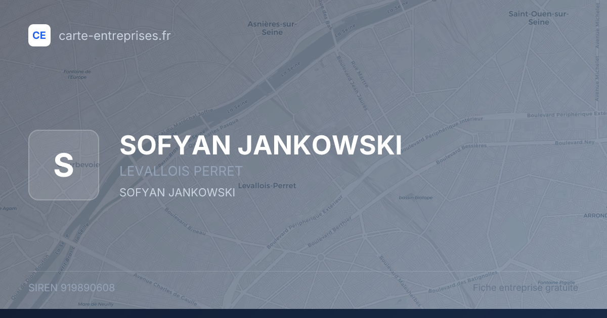 SOFYAN JANKOWSKI — 919890608 — fiche entreprise