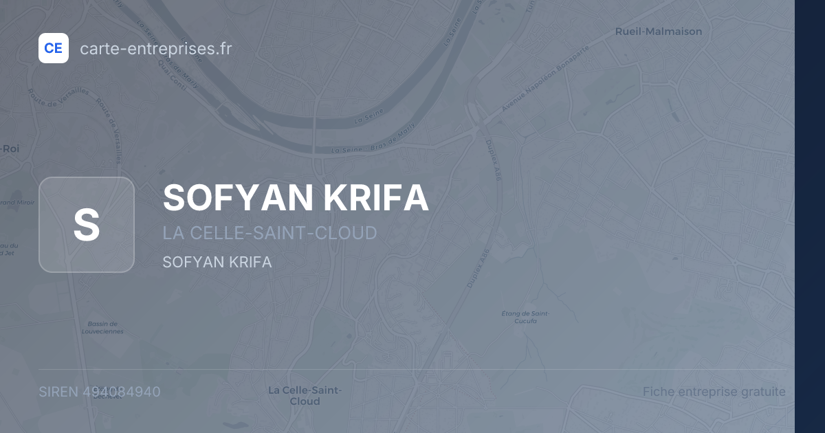SOFYAN KRIFA — 494084940 — fiche entreprise