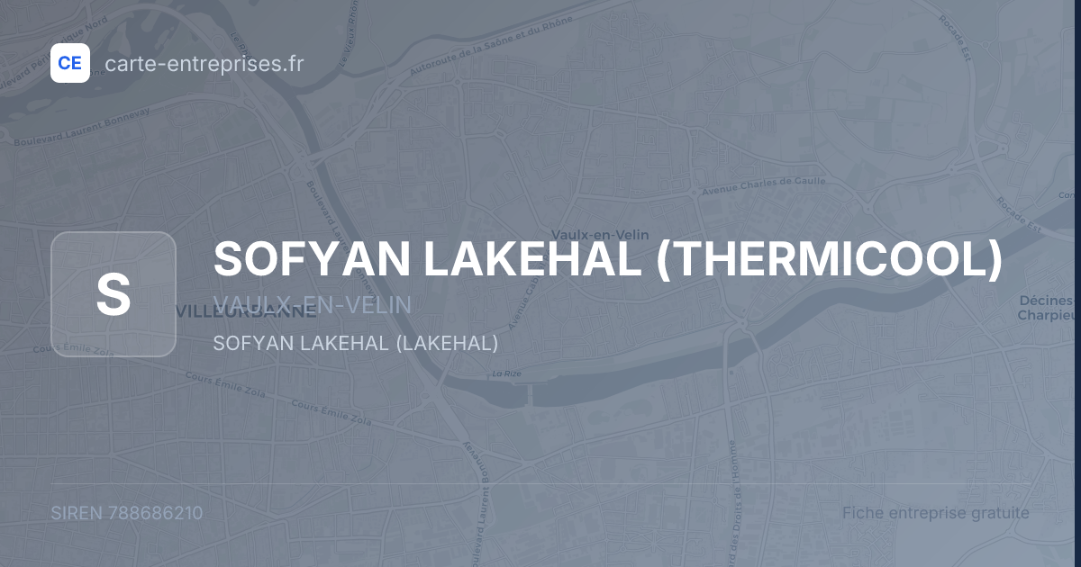 SOFYAN LAKEHAL (THERMICOOL) — 788686210 — fiche entreprise