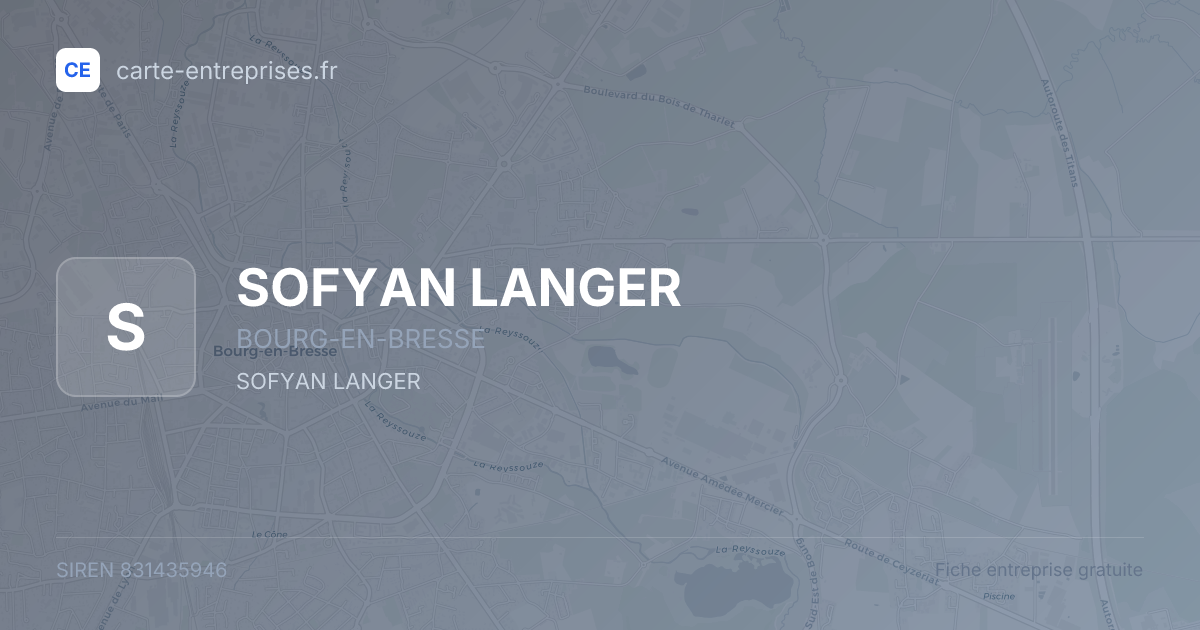 SOFYAN LANGER — 831435946 — fiche entreprise