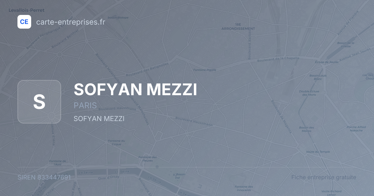 SOFYAN MEZZI — 833447691 — fiche entreprise