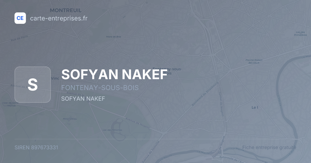 SOFYAN NAKEF — 897673331 — fiche entreprise