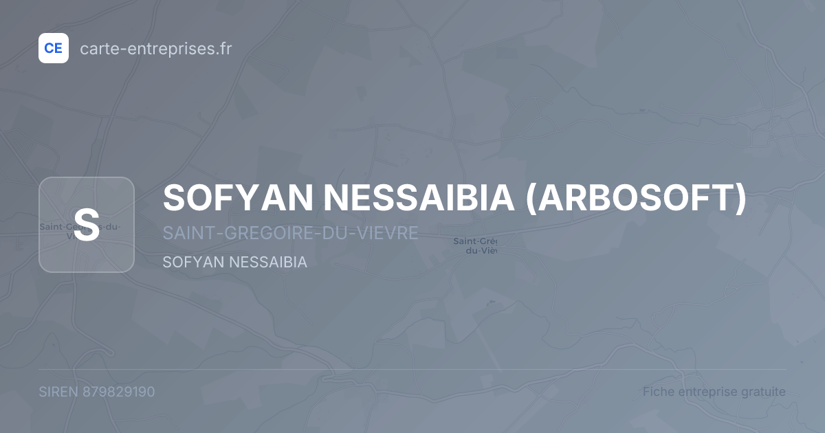 SOFYAN NESSAIBIA (ARBOSOFT) — 879829190 — fiche entreprise
