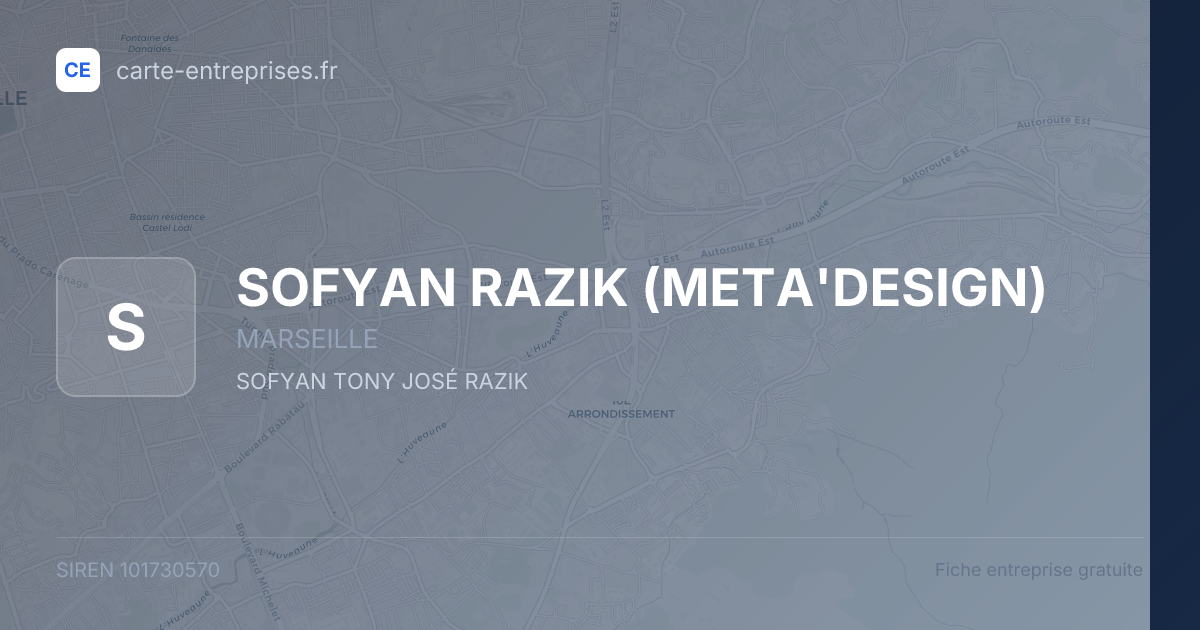 SOFYAN RAZIK (META'DESIGN) — 101730570 — fiche entreprise