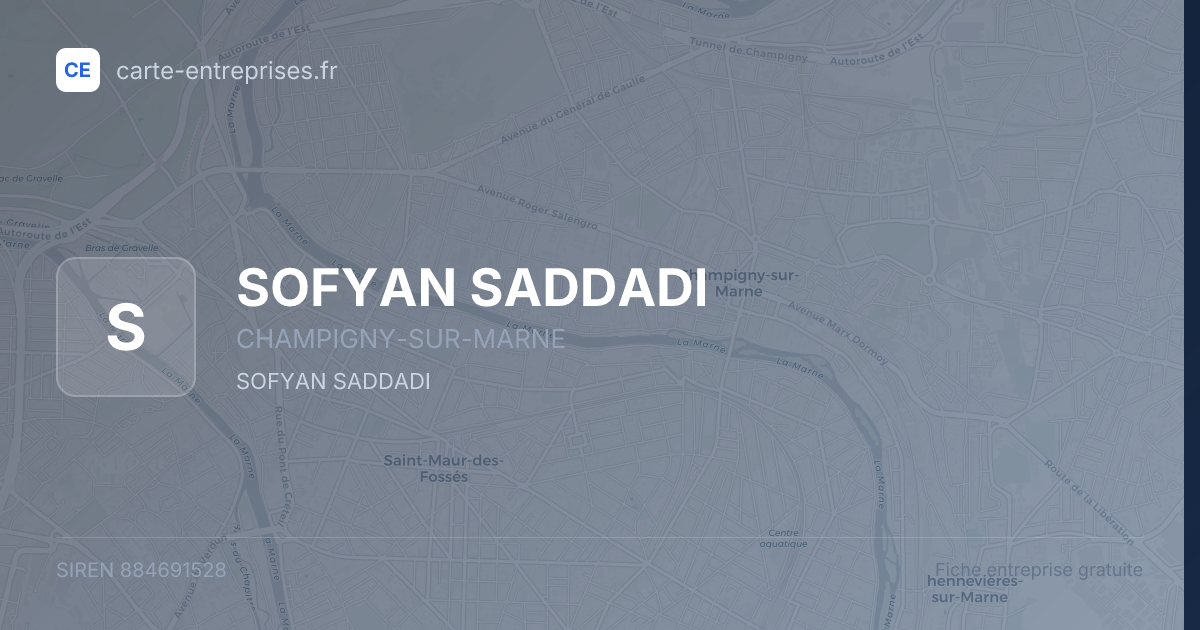 SOFYAN SADDADI — 884691528 — fiche entreprise