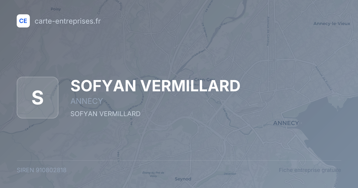 SOFYAN VERMILLARD — 910802818 — fiche entreprise