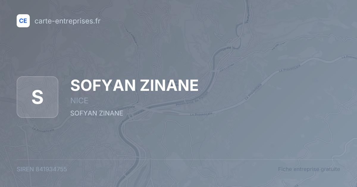 SOFYAN ZINANE — 841934755 — fiche entreprise